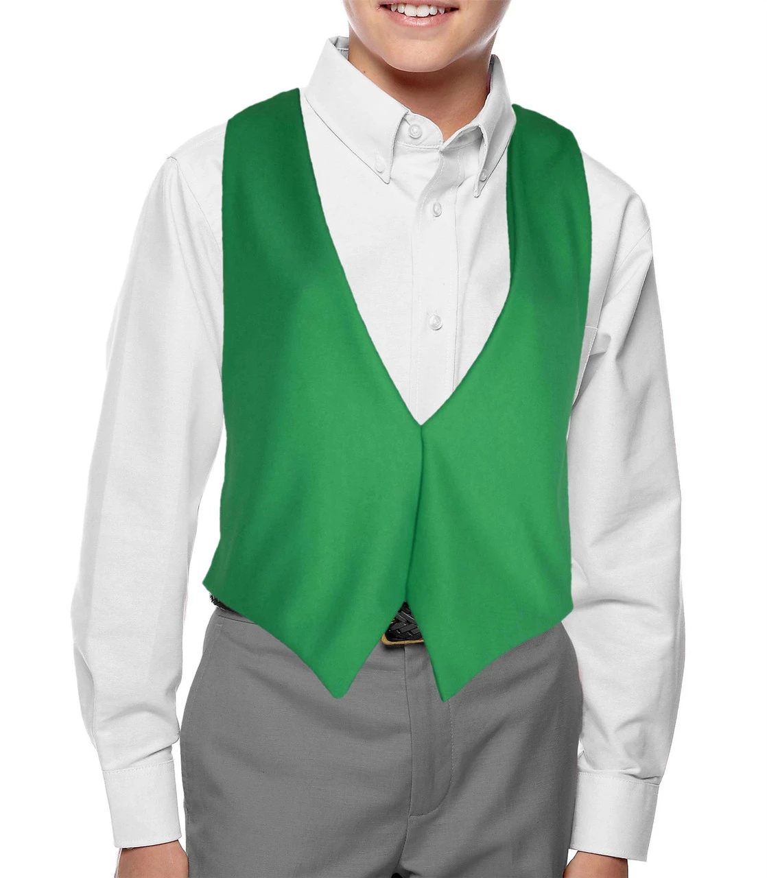 Childs Backless Emerald Green St Patricks Day Waistcoat Kids Fancy Dress 3 Childs Backless Emerald Green St Patricks Day Waistcoat Kids Fancy Dress