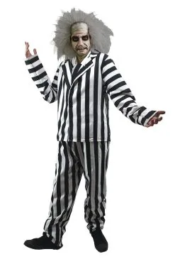 Adults Crazy Ghost Beetlejuice Movie Ghost Halloween Fancy Dress Costume [Standard] -Halloween Shop 03624e3a 985f 43af 97e4 d2a301bc7a51 66072.1666168675