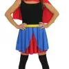 Ladies Super Babe 15" Skater Skirt & Cape Superhero Heroine Fancy Dress Set