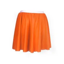 Ladies 15" Burnt Orange Skater Skirt Roller Disco Womens Cheerleader Fancy Dress