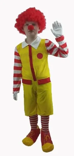 Childs Ronald The Clown Red & Yellow Jumpsuit & Accessories [Age 8-12 Years]