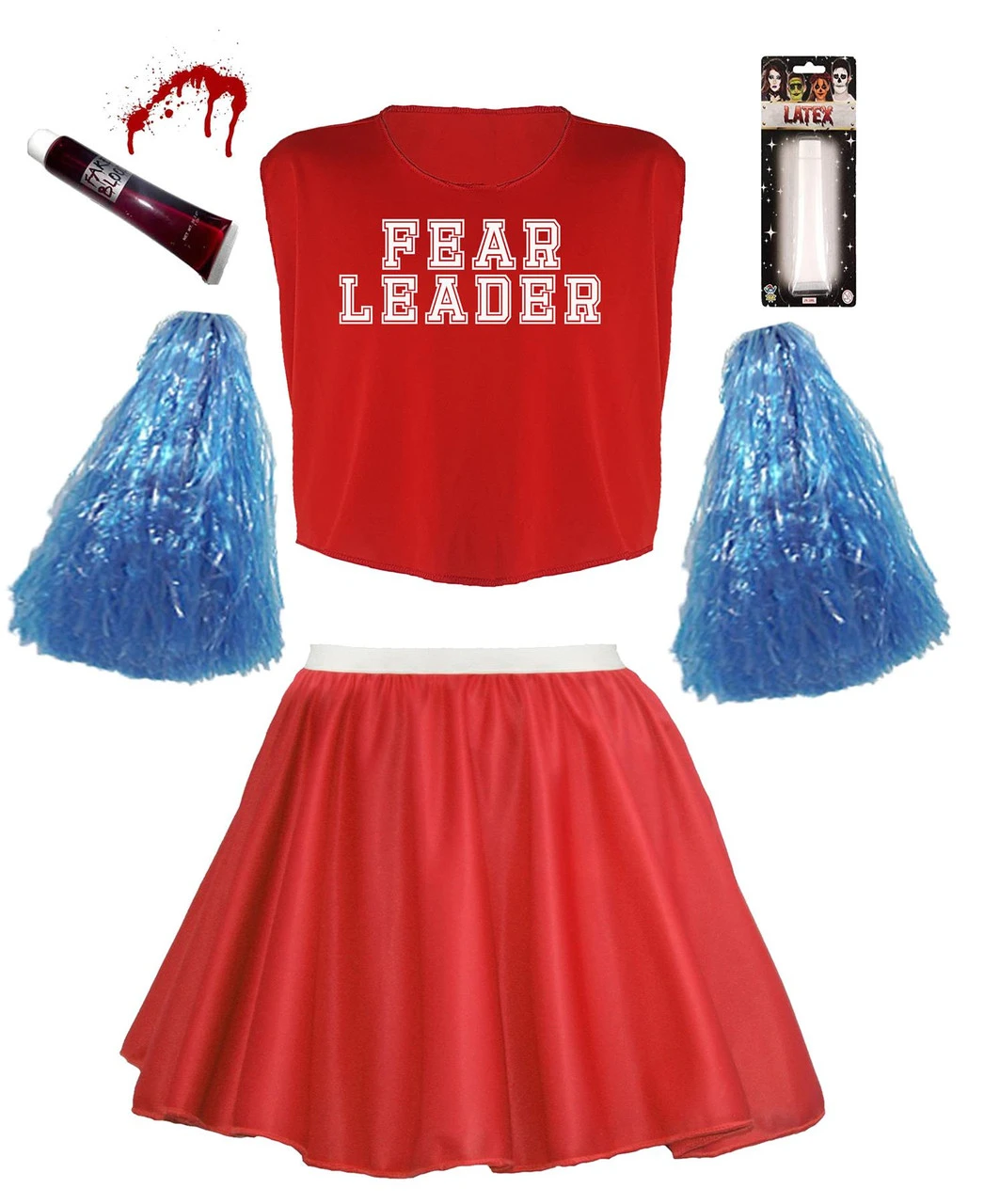Mens Halloween Fear Leader Drag Cheerleader Fancy Dress Costume 4 Mens Halloween Fear Leader Drag Cheerleader Fancy Dress Costume - Image 2