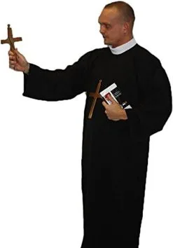 Adults Vicar Priest Robes & Cross Religious Holy Man Stag Night Stag Party Fancy Dress Costume [2 Sizes] -Halloween Shop 1e6df7f6 f1eb 4e1a ab1c 38f839862757 02848.1681726532