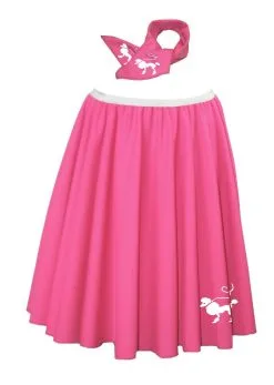 22" Length Poodle Skirt & Neck Tie 1950's Rock & Roll Fancy Dress [2 Sizes] -Halloween Shop 21fa5f4d cd5d 4bf8 9819 9618efc41324 61899.1681810211