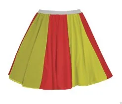 Womens Espania Spain Spanish National Flag Panel Skater Skirt Patriotic Supporters Fancy Dress