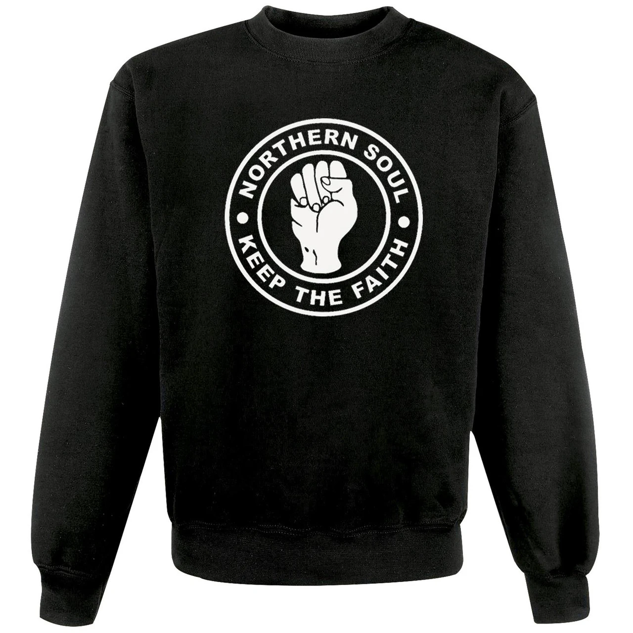 Unisex Black Northern Soul Keep The Faith 1960's Raised Fist Music Sweatshirt 3 Unisex Black Northern Soul Keep The Faith 1960's Raised Fist Music Sweatshirt
