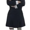 Adults Wednesday Adams Dress, Socks, Wig & Facepaint Halloween Movie Family Fancy Dress Costume