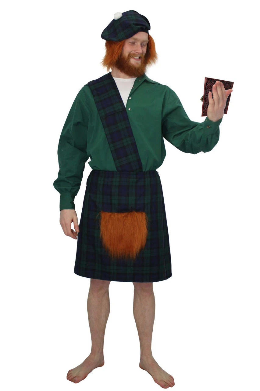 The Dragons Den Black Watch Scottish Tartan Kilt Fancy Dress Costume Set 4 The Dragons Den Black Watch Scottish Tartan Kilt Fancy Dress Costume Set - Image 2