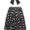 Ladies 22" Black & White Polka Dot Rock & Roll Skirt & Necktie Fancy Dress -Halloween Shop 34355b06 eecc 4386 aed8 81ebc66771a9 36828.1484314786