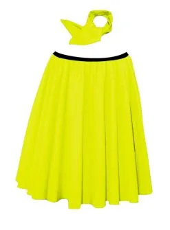 Adults 22" Length Neon Colours Rock & Roll Skirt & Neck Tie 1950's Fancy Dress -Halloween Shop 404c68e5 3535 4547 9ee2 c69d2b4bc796 92845.1681818007