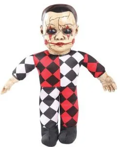 Hellequin Haunted Horror Doll Scary Sound Halloween Prop Party Decoration