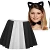 Girls 15" Black & White Feline Fancy Dress Sylvester Childs Cat Set