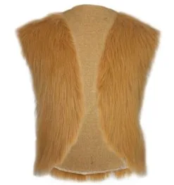 Adults Ginger Viking Faux Fur Waistcoat Caveman Fancy Dress
