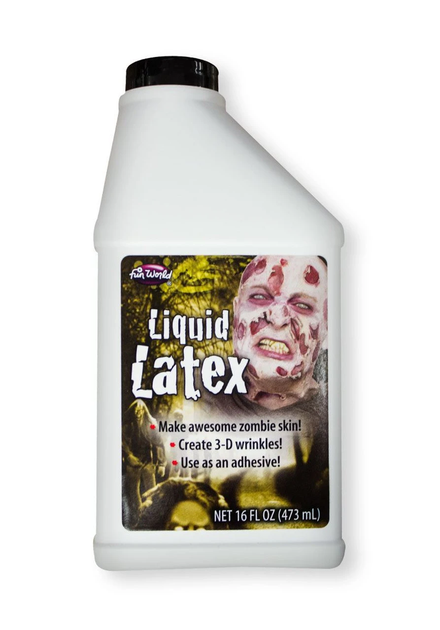 Fun World 1 Pint Of Liquid Latex Special FX Halloween Cosmetic Adhesive Make-Up 3 Fun World 1 Pint Of Liquid Latex Special FX Halloween Cosmetic Adhesive Make-Up