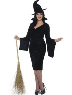 Ladies Black Curves Witch Fancy Dress Costume With Dress & Hat 06102015 -Halloween Shop 492afdec 2175 4664 9570 3f03e35df08a 99810.1444145176