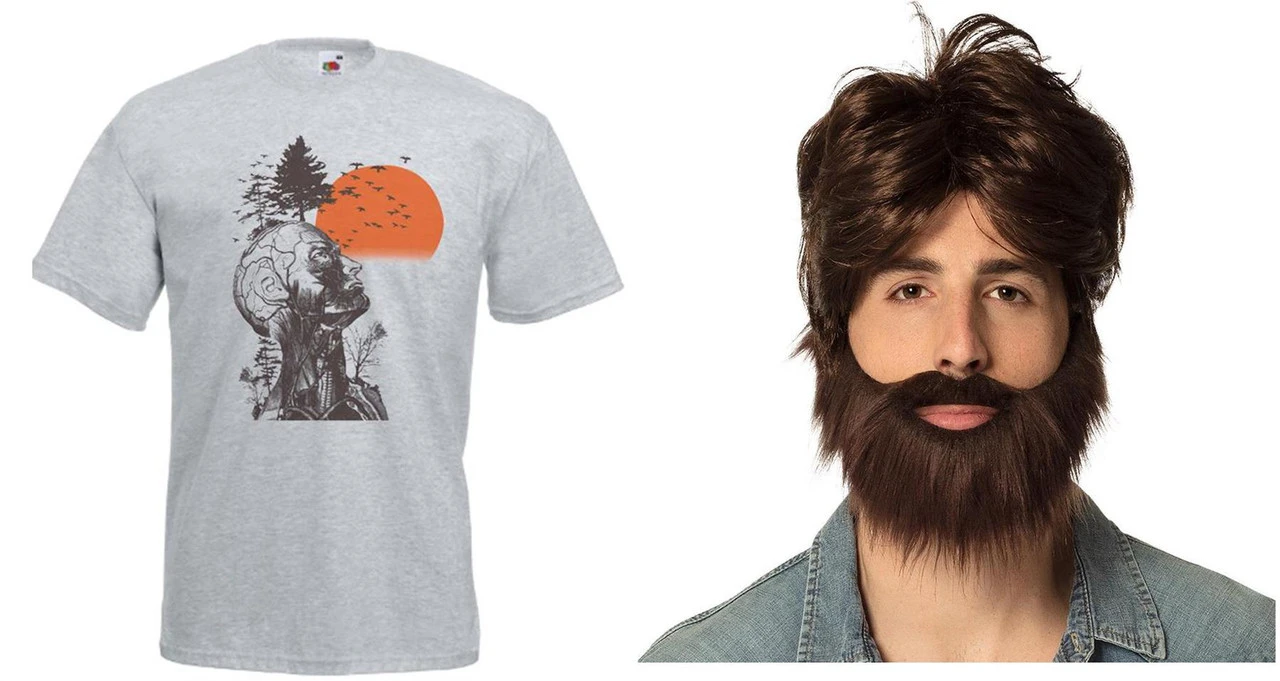 Hungover Alan Stag Night Party Comedy Movie T-Shirt Wig & Beard Fancy Dress 10 Hungover Alan Stag Night Party Comedy Movie T-Shirt Wig & Beard Fancy Dress - Image 8