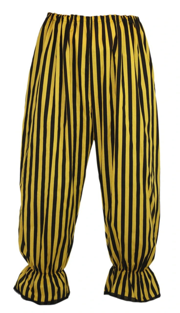 Adults Long Yellow & Black Vertical Stripe Steampunk Bloomers Victorian Fancy Dress 3 Adults Long Yellow & Black Vertical Stripe Steampunk Bloomers Victorian Fancy Dress