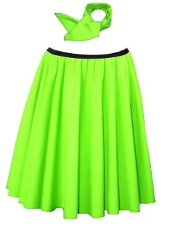 Adults 22" Length Neon Colours Rock & Roll Skirt & Neck Tie 1950's Fancy Dress -Halloween Shop 552ada3d 430d 4c11 86d4 568293a50232 64339.1681818005