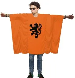 Adults Netherlands Leo Belgicus Flag Poncho Patriotic Supporters Fancy Dress Costume [One Size]