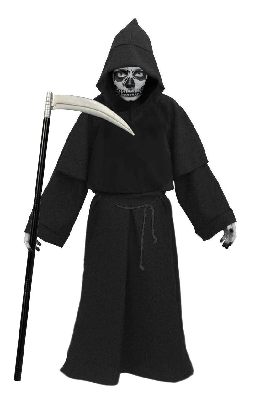 Deluxe Adults Grim Reaper Robes & Face Paint Halloween Fancy Dress Evil Costume 6 Deluxe Adults Grim Reaper Robes & Face Paint Halloween Fancy Dress Evil Costume - Image 4