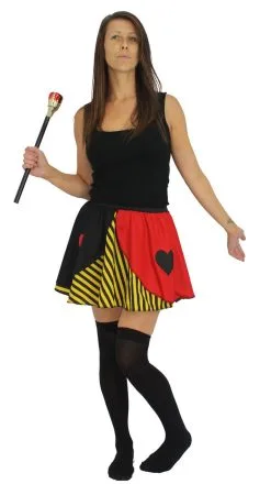 Ladies Queen Of Hearts Yellow Striped 15" Skater Skirt Wonderland Fancy Dress -Halloween Shop 732b1974 3d6f 476d 94e6 69582a325d6e 45956.1653985783
