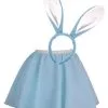 Ladies Pastel Blue Bunny Girl Skater Skirt Set Cute Easter Fancy Dress Costume