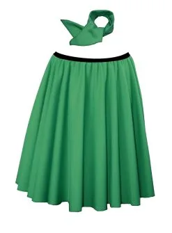 Ladies 22" Length Emerald Green Rock N Roll Skirt & Neck Tie St Patricks Day Fancy Dress -Halloween Shop 8334b10a 8a3b 4043 bba8 cb8023560c98 37805.1676471263