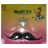 Childrens Western Sheriff Cowboy Badge & Moustache Kids Fancy Dress Set