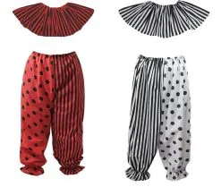 Unisex Circus Clown Pants Bloomers & Collar Fancy Dress