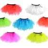 12" Neon Cyber Tutu With Black Waistband Ladies 1990's Rave Tutu Coloured Fancy Dress