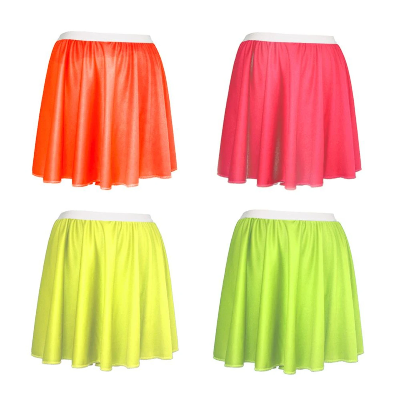 Ladies Neon Full Circle 15 Inch Skater Skirts 1980's Rave Festival Fancy Dress 3 Ladies Neon Full Circle 15 Inch Skater Skirts 1980's Rave Festival Fancy Dress