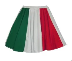 Womens Italy National Flag Panel Skater Skirt Patriotic Supporters Fancy Dress [2 Sizes]