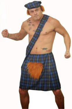 The Dragons Den Blue Hunting Scottish Tartan Kilt Fancy Dress Costume Set -Halloween Shop a0c878de 1fde 4945 b54b e746bd15e4db 61031.1561073463