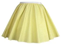 Ladies Yellow Gingham Skater Skirt Country Girl Cowgirl Western Fancy Dress