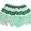 Ladies 12" White And Green Horizontal Stripe Cyber Tutu Fancy Dress