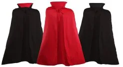 60" Black Red Stand Up Collar Vampire Dracula Vlad Halloween Long Polyester Cape Fancy Dress [One Size]
