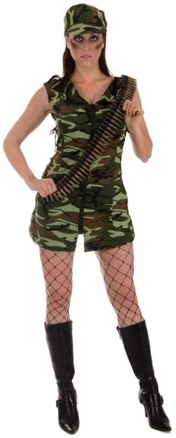 Womans Uniformed Sexy Army Girl GI Jane Fancy Dress