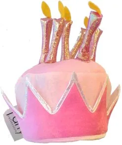 Womens Pink Birthday Cake & Candles Hat Hen Party Girls Fancy Dress Headwear