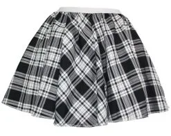 Ladies White Erskine Tartan Full Circle Skater Skirt With Elasticated Waistband -Halloween Shop api9ldqvz 01703.1632222425