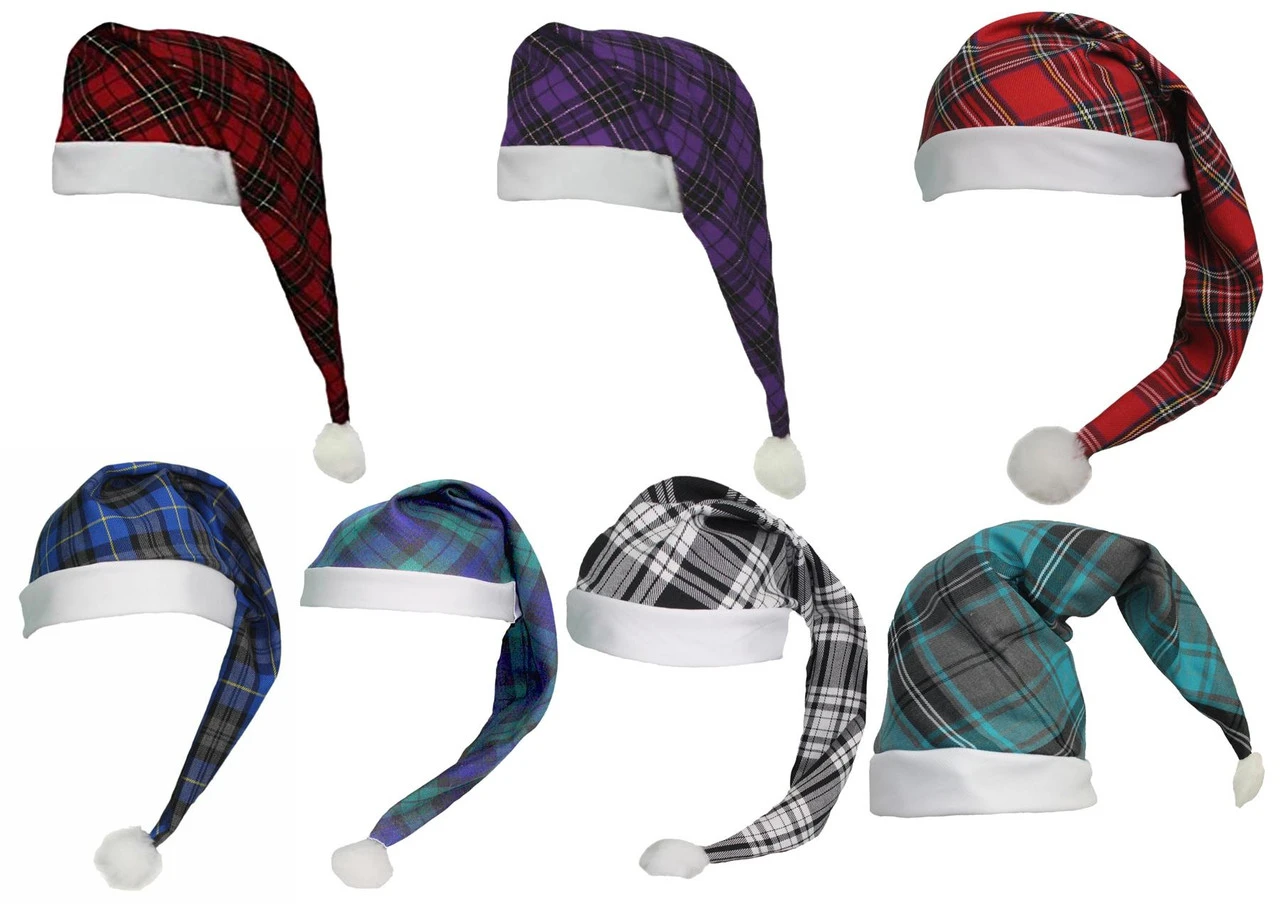 Adults Tartan Night Cap Scottish Wee Willy Winky Book Day Burns Night Hat 3 Adults Tartan Night Cap Scottish Wee Willy Winky Book Day Burns Night Hat