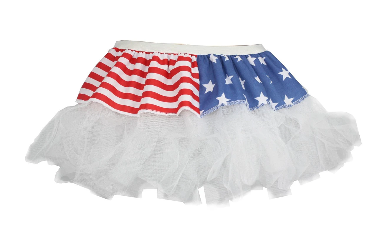 Ladies 12" USA American Flag Stars & Stripes Cyber Tutu Skirt Fancy Dress 3 Ladies 12" USA American Flag Stars & Stripes Cyber Tutu Skirt Fancy Dress