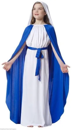 Childrens Nativity Virgin Mary Childs Christmas Fancy Dress Costume -Halloween Shop apibhadfe 04215.1637328157