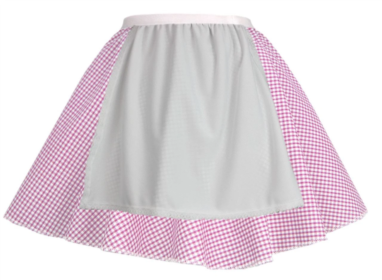 Ladies Pink Gingham Skater Skirt With Apron COWGIRL Barn Dance Harvest Fancy Dress 3 Ladies Pink Gingham Skater Skirt With Apron COWGIRL Barn Dance Harvest Fancy Dress