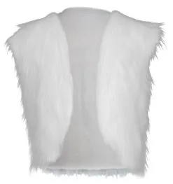 Childs 8-12 Yrs White Polar Bear Faux Fur Waistcoat Snowman Arctic Fancy Dress