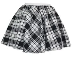 Ladies White Erskine Tartan Full Circle Skater Skirt With Elasticated Waistband -Halloween Shop apibzuytk 58917.1632222423