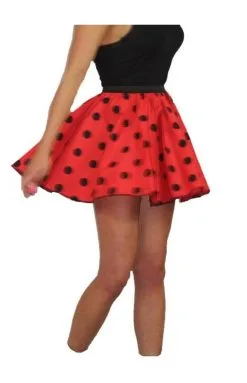 Adults Red & Black Polka Dot 15" Skater Skirt Full Circle Fancy Dress 60s 70s -Halloween Shop apicjg0dp 99783.1646046956