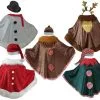 Deluxe Velveteen Festive Christmas Poncho / Shawls With Long Hair Faux Fur 5 Styles -Halloween Shop apigctxsg 96467.1606300095