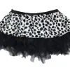 Ladies 12" Dalmatian Print Black Cyber Tutu Skirt Wild Party Animal Fancy Dress