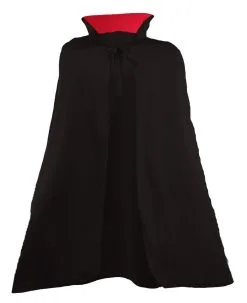 60" Black Red Stand Up Collar Vampire Dracula Vlad Halloween Long Polyester Cape Fancy Dress [One Size] -Halloween Shop apiijsmvo 25341.1621502620