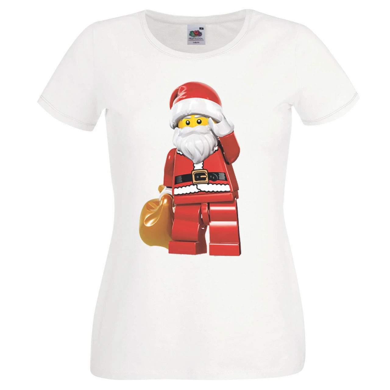 Ladies White Block 8Bit Santa Christmas T-Shirt X-Mas Funny Gift Idea 3 Ladies White Block 8Bit Santa Christmas T-Shirt X-Mas Funny Gift Idea